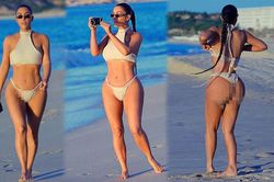 Kim Kardashian khoe 'siêu vòng ba' với bikini hai mảnh, lộ vùng nhạy cảm