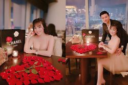 Kỷ niệm 1 năm yêu nhau, ông xã Âu Hà My 'chơi lớn' tổ chức tiệc lãng mạn cùng quà 'khủng' tặng vợ
