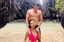 MC Hoàng Oanh tung ảnh khoe dáng nóng bỏng lấy động lực giảm cân, dân tình chỉ dán mắt vào body anh chồng Tây