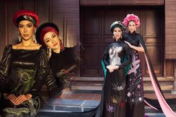 Chị em hoa hậu Minh Tú - Phương Khánh diện áo dài đẹp quyền lực: Thần thái sắc sảo như nữ hoàng