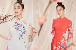 Hoa hậu Lương Thùy Linh diện áo dài 'nịnh dáng', xuân sắc rạng ngời
