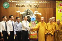 Lãnh đạo TPHCM thăm, chúc tết Ban Trị sự Giáo hội Phật giáo Việt Nam TPHCM và các hòa thượng
