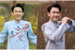Dương Triệu Vũ diện áo dài rạng rỡ giữa vườn xuân, tiết lộ đón giao thừa trên máy bay