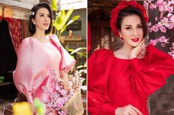MC Thanh Mai diện áo dài Tết rực rỡ, trẻ đẹp 'không tì vết' ở tuổi 46