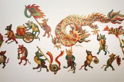 Họa sĩ Xuân Lam vẽ lại tranh dân gian Việt: 'Chuột múa rồng' - Sống dậy Tết Việt xưa