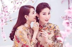 Nhã Phương - Diễm My 9x diện áo dài đón Tết: 'Mỗi người một vẻ, mười phân vẹn mười'
