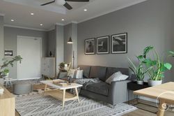 Căn hộ một phòng ngủ sở hữu gam màu xanh mát mẻ
