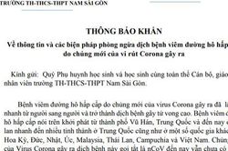 TP HCM: Trường học gấp rút đối phó dịch bệnh do virus Corona
