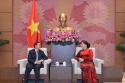 Chủ tịch Quốc hội tiếp Đại sứ Lào