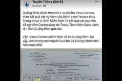 Quảng Bình: Đề nghị xử lý fanpage Truyền thông Cồn Sẻ vu khống 4 người nhiễm nCoV