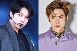 Jungkook, Suho trông điển trai khi để tóc rẽ ngôi lộ trán