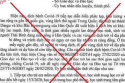 Làm giả công văn của tỉnh Hải Dương cho học sinh nghỉ học