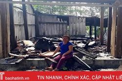 'Bà hỏa' thiêu rụi ngôi nhà 2 gian ở vùng thượng Kỳ Anh