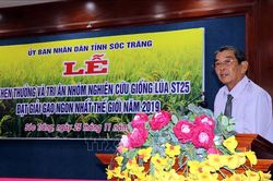 Năm 2020 sẽ cung ứng khoảng 30.000 tấn gạo ST25 ra thị trường