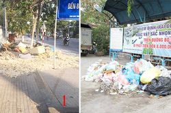 Nhếch nhác bãi rác tự phát trên vỉa hè