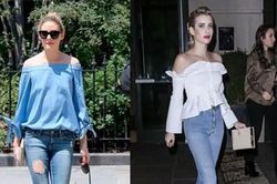 Làm sao để kết hợp đẹp áo hở vai và quần jeans?