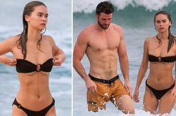 Liam Hemsworth khoe cơ bụng 6 múi, bạn gái mặc bikini dáng như tạc tượng