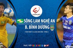 Soi kèo nhà cái Sông Lam Nghệ An đấu với Bình Dương. VTV6 trực tiếp bóng đá Việt Nam hôm nay