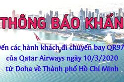 TP.HCM khẩn cấp tìm hành khách trên chuyến bay QR970