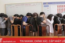 Công an TP Hà Tĩnh bắt quả tang 11 đối tượng 'đập đá' trong khách sạn