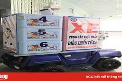 Sử dụng xe cung cấp thực phẩm điều khiển từ xa trong khu vực cách ly