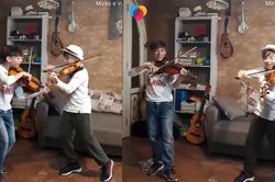 Anh em sinh đôi người Italy trình diễn violin khi cách ly tại nhà gây sốt