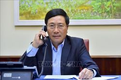 Phó Thủ tướng, Bộ trưởng Ngoại giao Phạm Bình Minh điện đàm với Bộ trưởng Ngoại giao Nhật Bản
