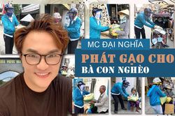Giữa mùa dịch Covid-19, MC Đại Nghĩa vẫn thường trực phân phát gạo cho bà con nghèo