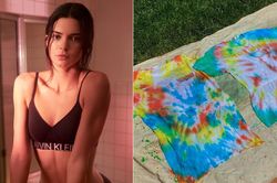 Kendall Jenner mặc nội y khoe eo thon, tự nhuộm áo tại nhà