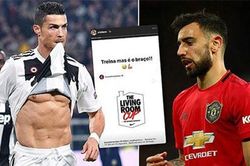 Ronaldo 'đá đểu' Bruno Fernandes sau thử thách gập bụng