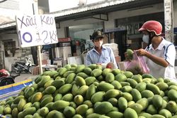 Xoài vào mùa, tràn xuống lề đường giá chỉ 5.000 đồng/kg