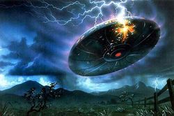 UFO khổng lồ bốc cháy trên bầu trời Nga