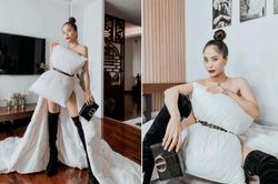 Ca nương Kiều Anh đẹp chất ngất khi 'bắt trend' lấy gối làm váy