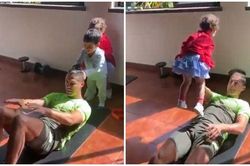 Đang tập thì bị các con phá, Ronaldo hành động khiến fan thích thú