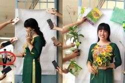 Học theo trào lưu chụp ảnh 'hot trend', cô giáo khiến dân mạng 'lóa mắt' vì loạt iPhone sang chảnh
