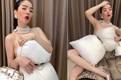 Lệ Quyên lấy gối làm váy khoe đường cong sexy nuột nà