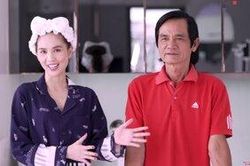 Ngọc Trinh lần đầu vào bếp trổ tài nấu ăn với ba ruột