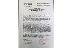 Kỷ luật cảnh cáo Cục trưởng Cục Thi hành án dân sự tỉnh Hậu Giang