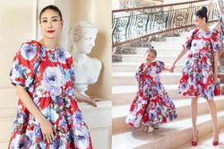 Hà Kiều Anh rạng rỡ mặc váy đôi cùng con gái