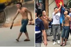 Khống chế đối tượng hung hãn cầm dao dọa chém người giữa đường