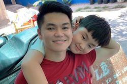 Con trai riêng của Lê Phương mua quà sinh nhật tặng bố dượng Trung Kiên