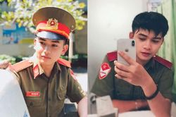 Gương mặt điển trai của nam sinh thực tập khoác lên mình bộ quân phục khiến CĐM 'đứng ngồi không yên'