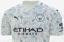 Rò rỉ áo đấu lòe loẹt 'như khăn trải bàn' của Man City mùa tới