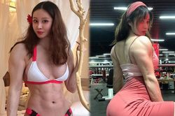 Nữ bác sĩ cơ bắp gây choáng với vòng hai '6 múi' dù mang bầu 5 tháng