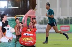 Ronaldo thư giãn bên bạn gái và các con, chạy dũng mãnh như chiến binh