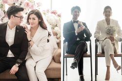 Á hậu Thúy Vân & Tú Anh xuất sắc diện suit 'nam tính' khi chụp ảnh cưới
