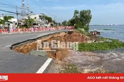 UBND tỉnh An Giang ra quyết định về tình huống khẩn cấp nguy cơ sạt lở nghiêm trọng QL.91, với chiều dài 2.000 mét