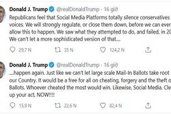 Tổng thống Trump đe dọa 'đóng cửa' các mạng xã hội