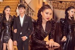 Kim Duyên tự tin diện sắc đen bật cá tính sánh đôi cùng em trai hot boy cao 1m8