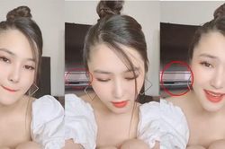 Hương Tràm tung clip dùng app ảo khiến tivi biến dạng